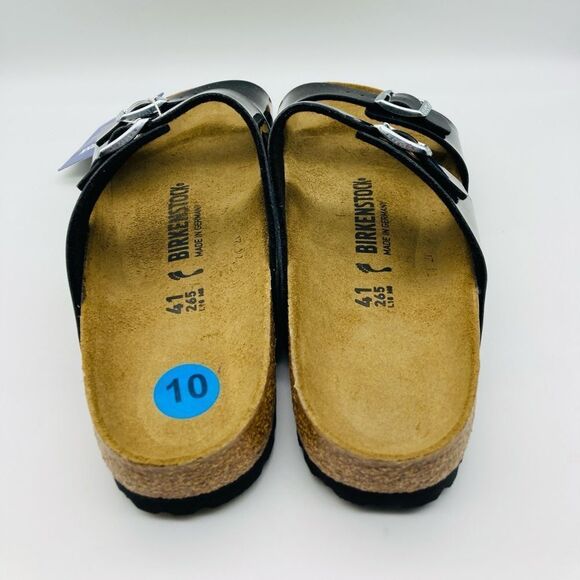 NWT Birkenstock Arizona Patent Leather Sandals 41/265/10 Germany - Picture 5 of 11